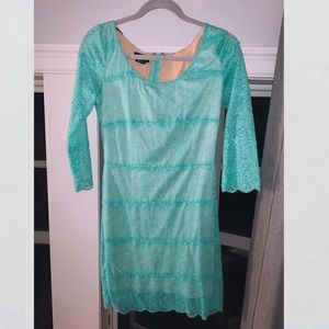BEBE sea foam green mini dress